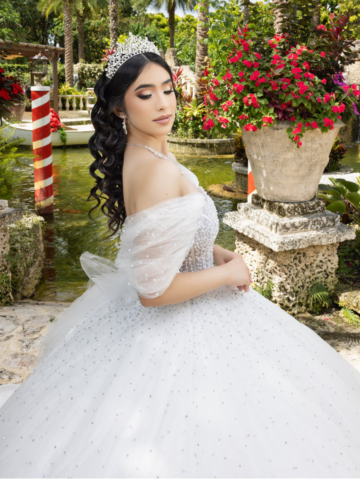 Puff Sleeve Strapless Ball Gown by LizLuo Quince 26102