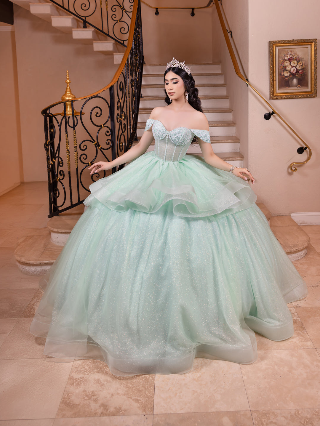 Off Shoulder High Low Ball Gown by LizLuo Quince 26103