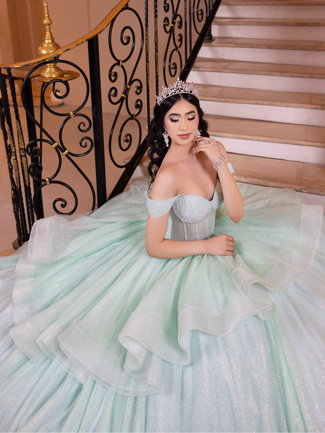 Off Shoulder High Low Ball Gown by LizLuo Quince 26103