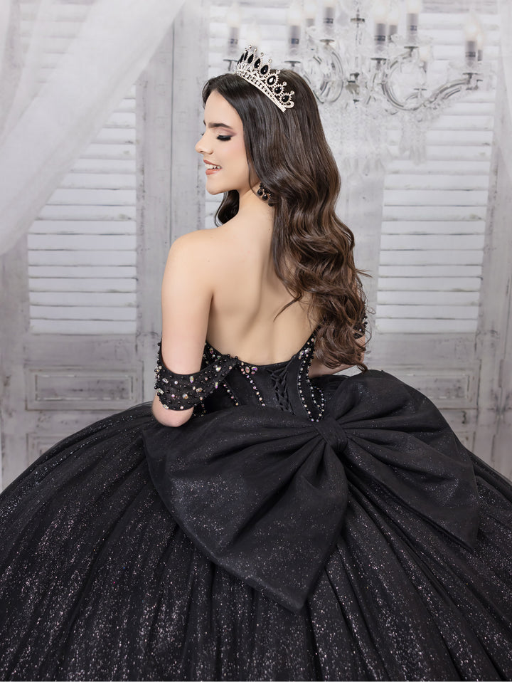 Glitter Off Shoulder Ball Gown by LizLuo Quince 26104