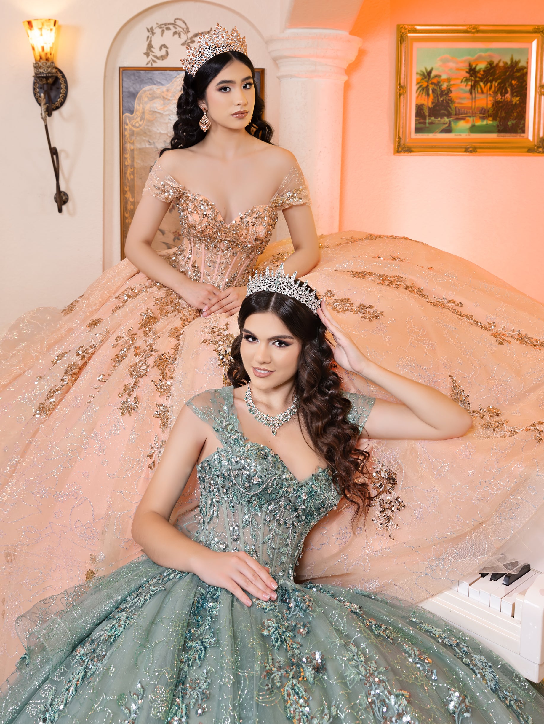 Quinceanera peach dresses hotsell