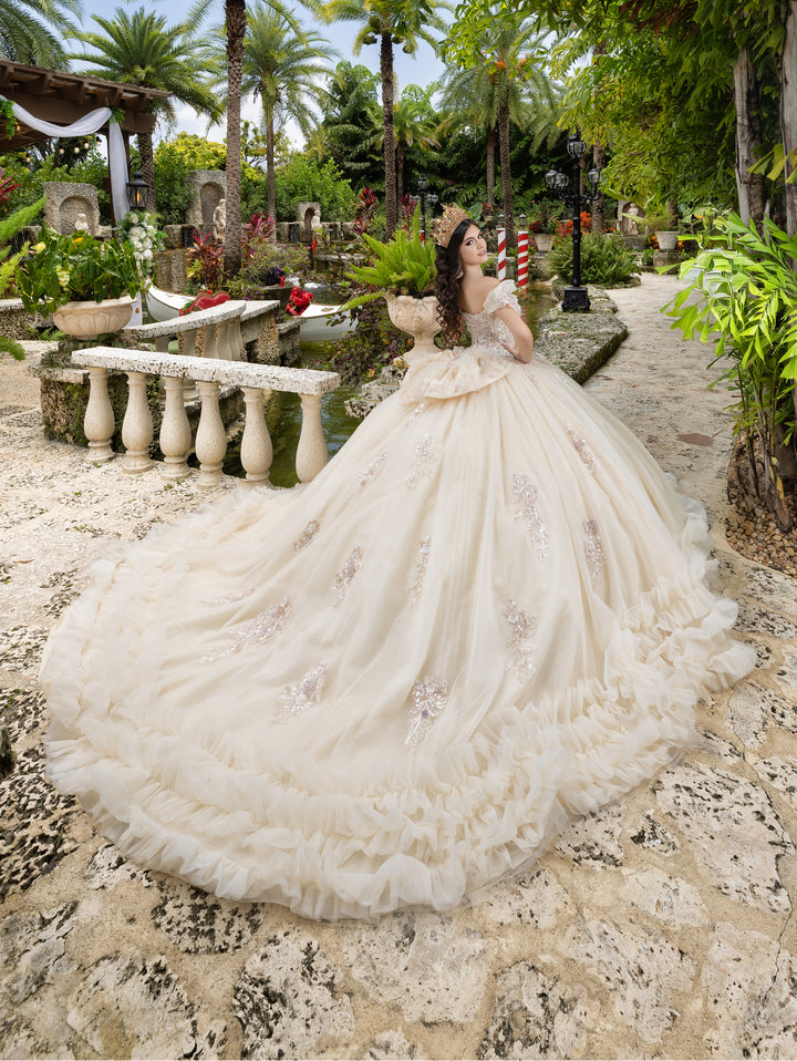 Ruffled Off Shoulder Ball Gown by LizLuo Quince 26108