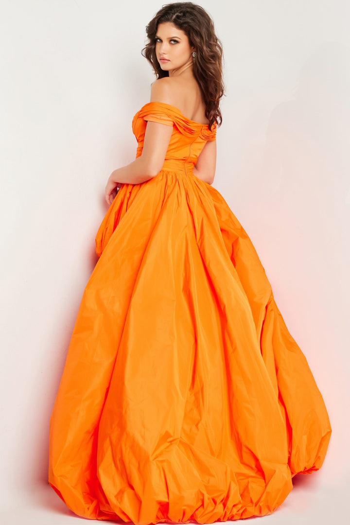 Taffeta Off Shoulder High Low Gown by Jovani 27804