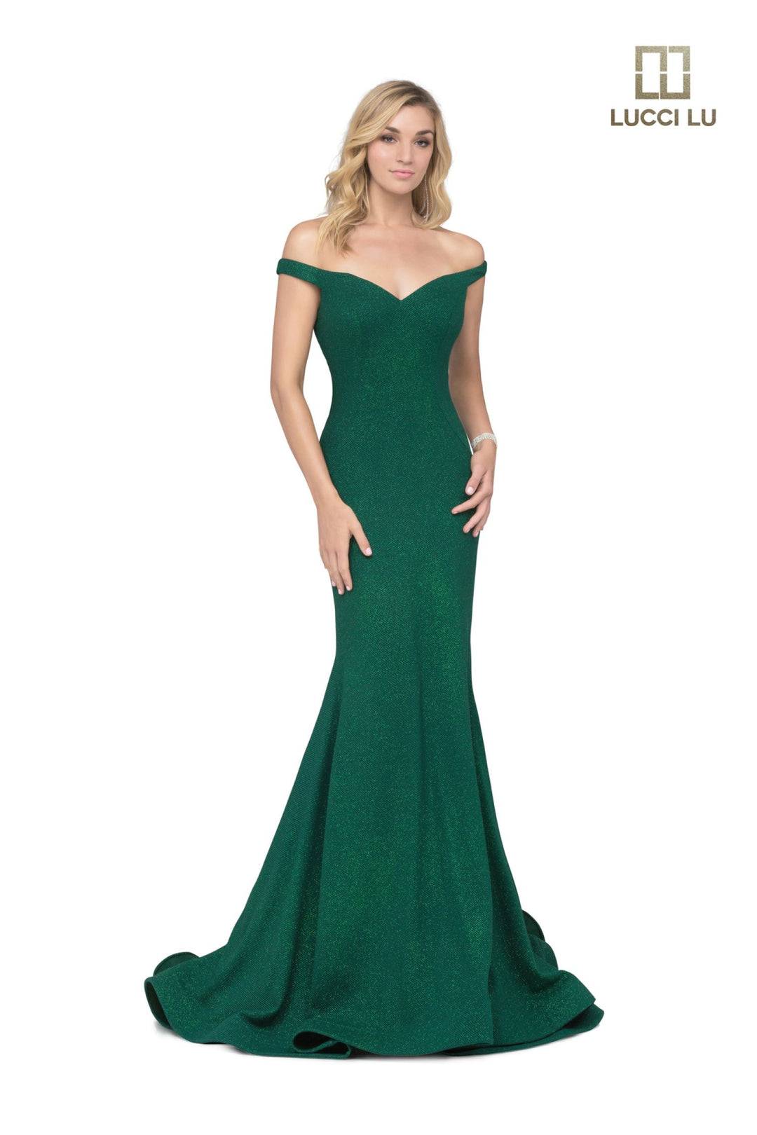 Jersey Off Shoulder Mermaid Dress by Lucci Lu 28068