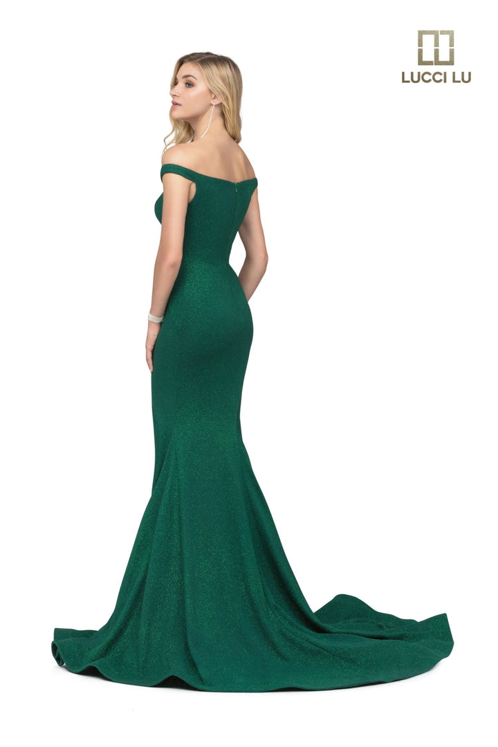 Jersey Off Shoulder Mermaid Dress by Lucci Lu 28068