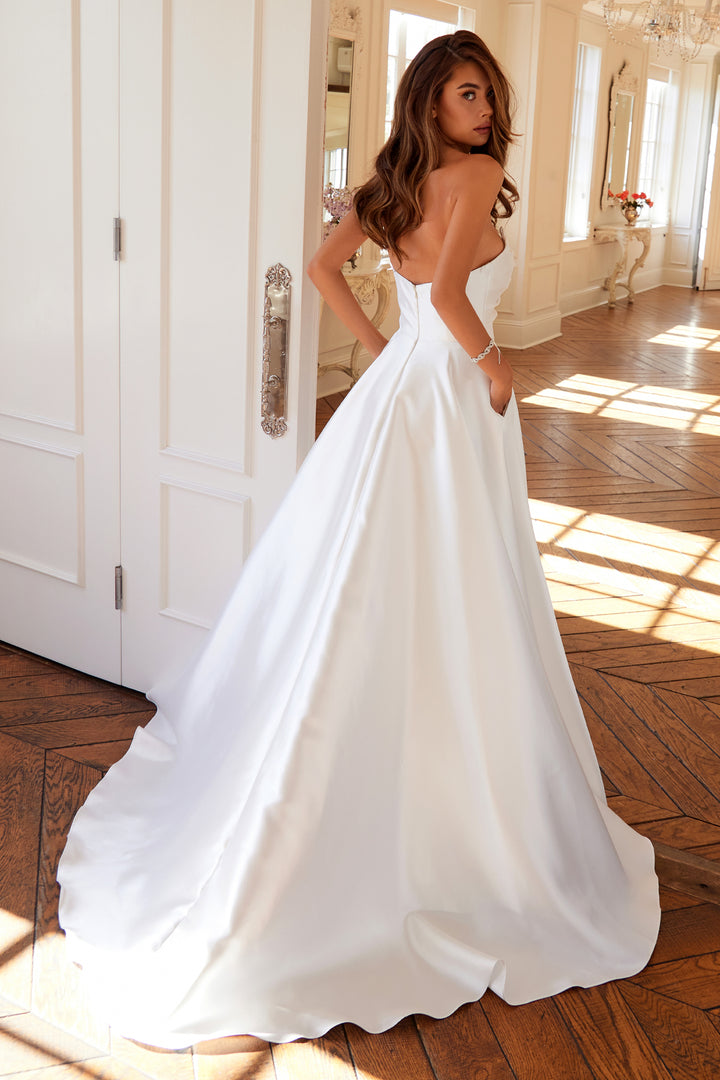 Satin Strapless A-line Bridal Gown by Juliet JT2885CW