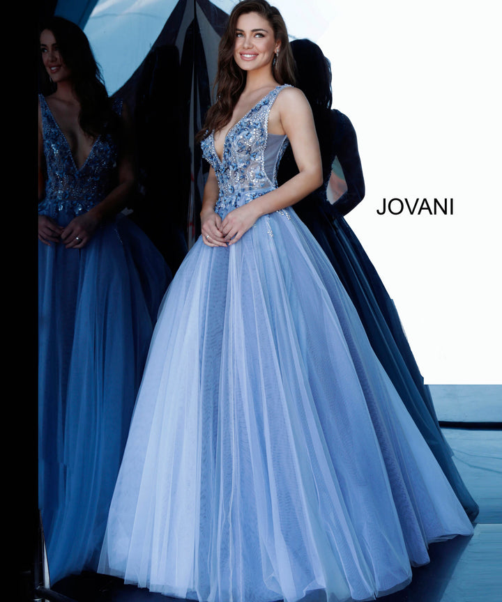 Tulle Sleeveless A-line Gown by Jovani 3110