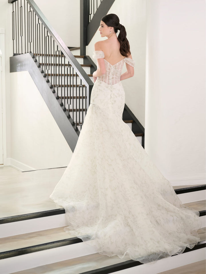 Fitted Off Shoulder Bridal Gown by Adrianna Papell 31292