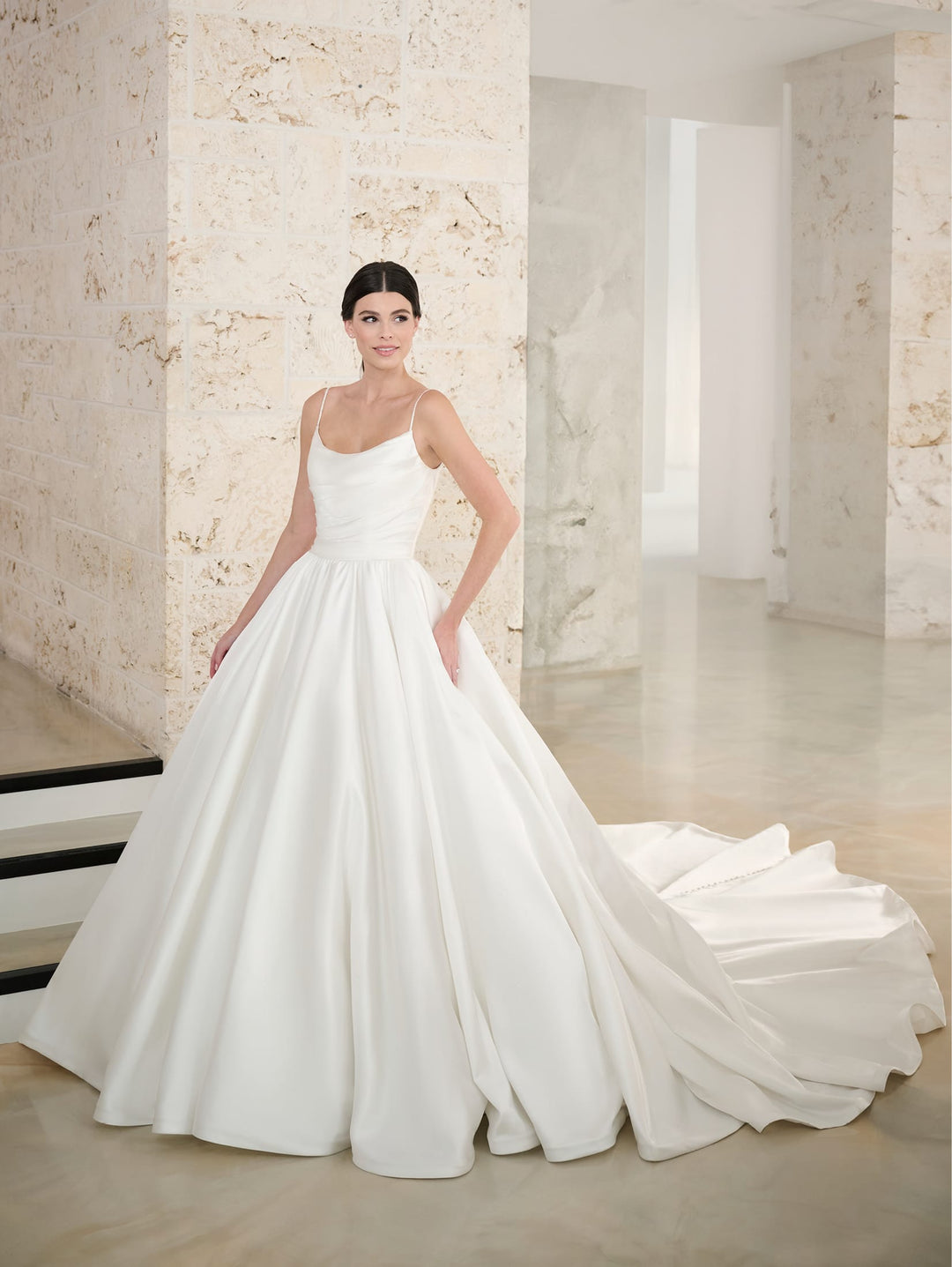 Satin Sleeveless A-line Bridal Gown by Adrianna Papell 31299