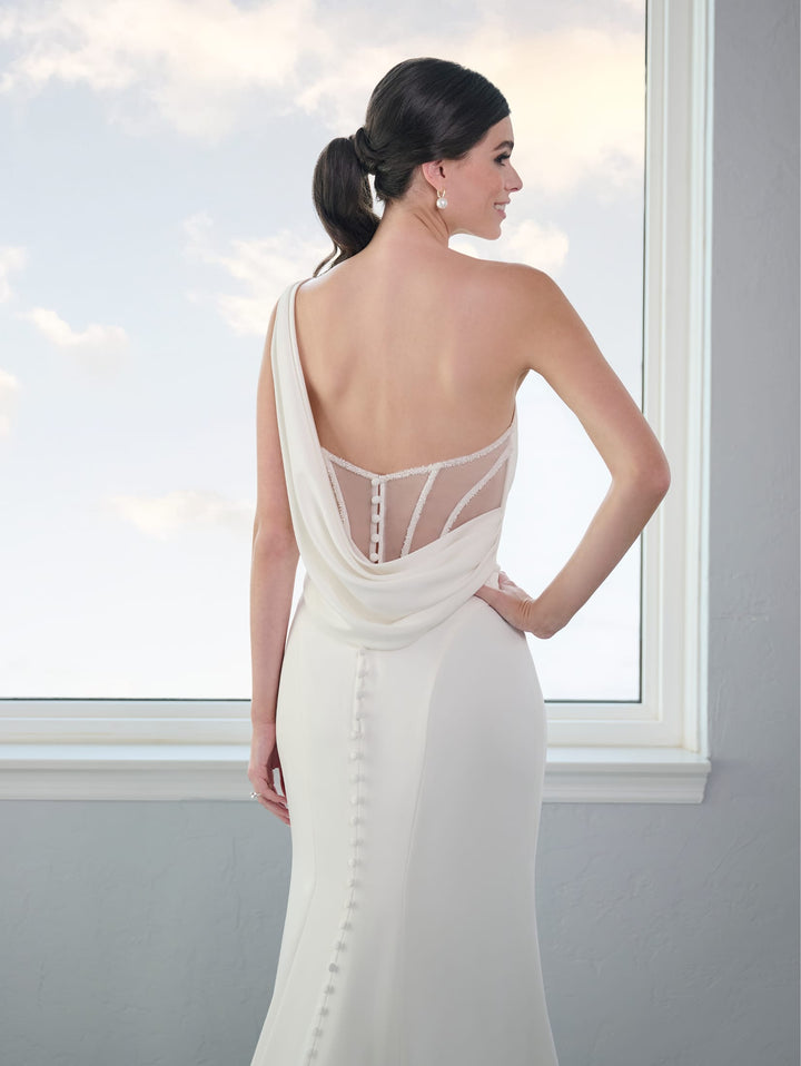 One Shoulder Wedding Gown by Adrianna Papell 31300