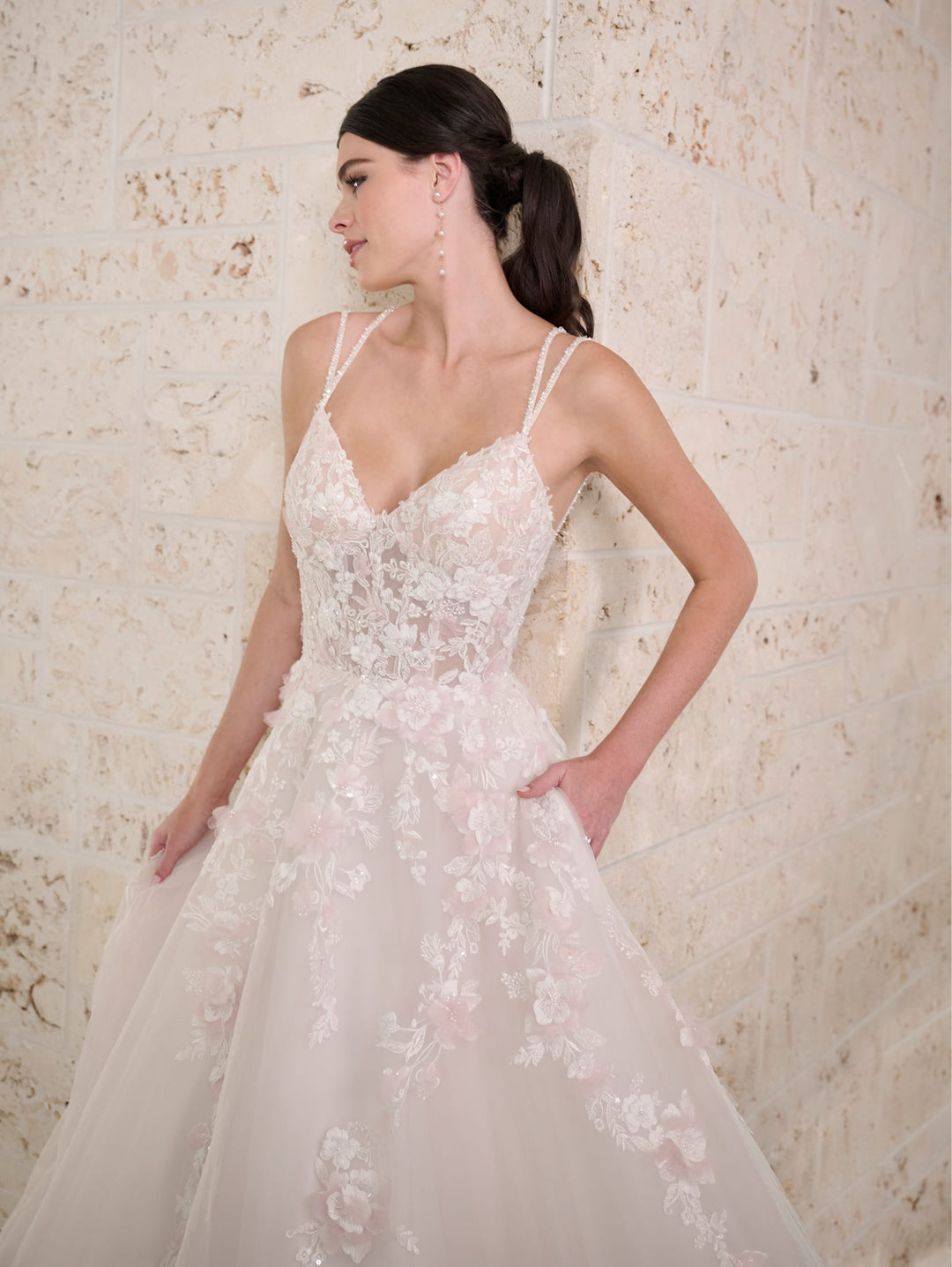 Applique Sleeveless A-line Bridal Gown by Adrianna Papell 31301