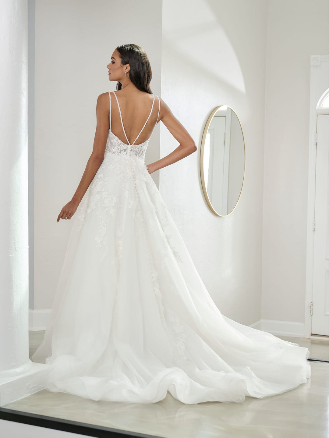 Applique Sleeveless A-line Bridal Gown by Adrianna Papell 31301