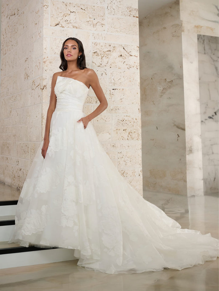 Floral Strapless A-line Bridal Gown by Adrianna Papell 31303