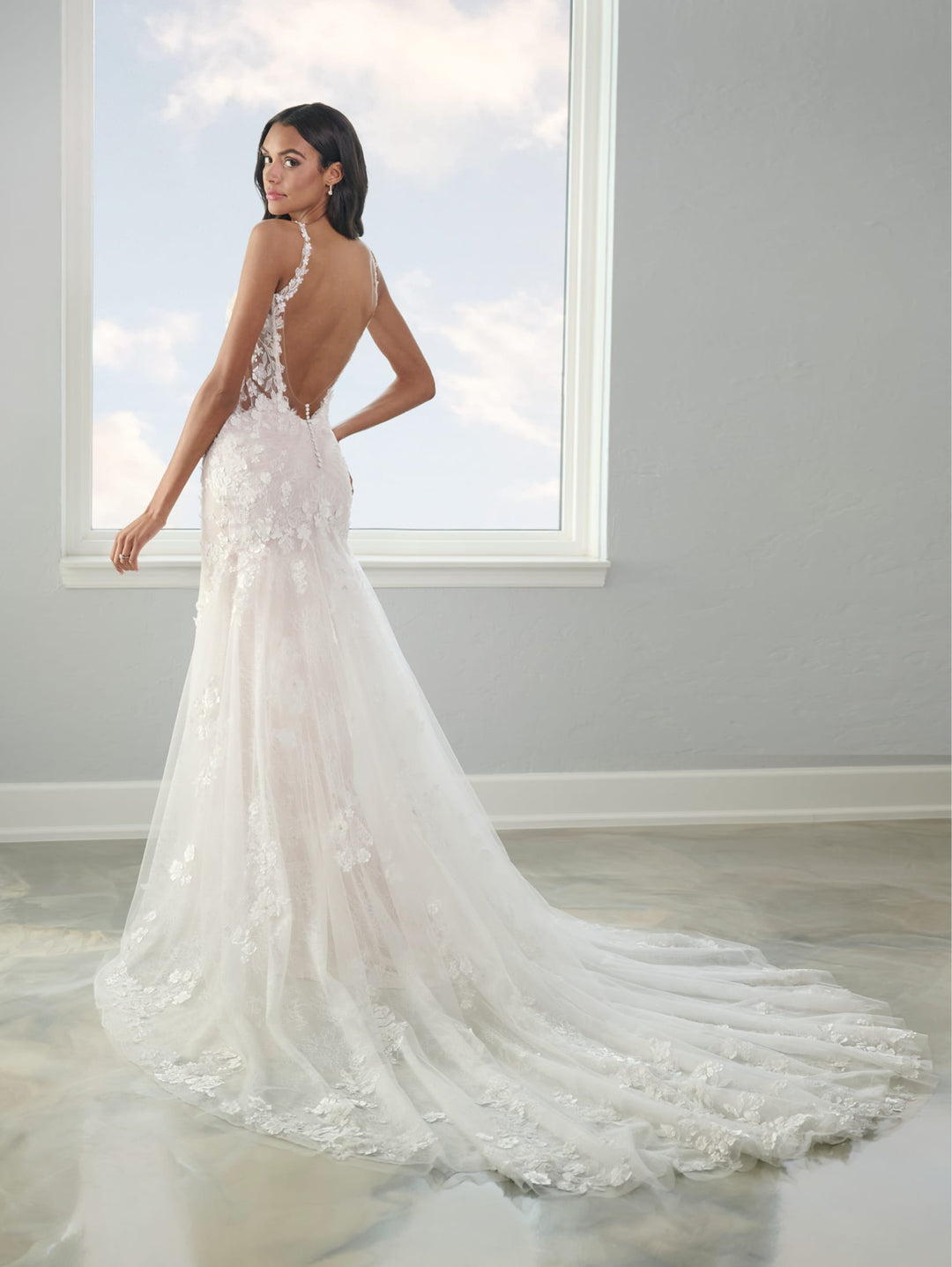 Fitted Applique Bridal Gown by Adrianna Papell 31304