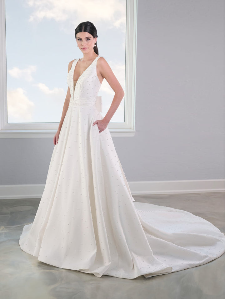 Pearl Mikado Wedding Gown by Adrianna Papell 31307