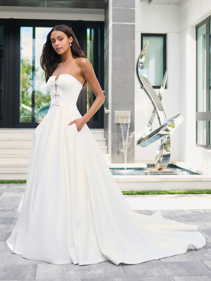 Satin Strapless Bridal Ball Gown by Adrianna Papell 31311