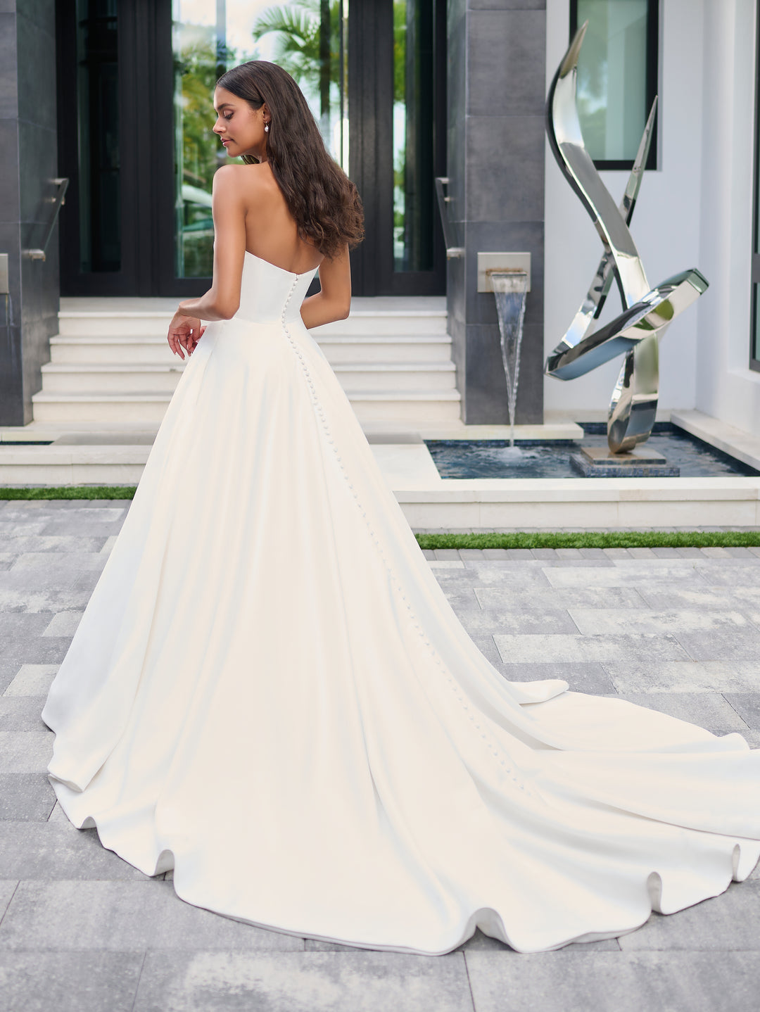 Satin Strapless Bridal Ball Gown by Adrianna Papell 31311