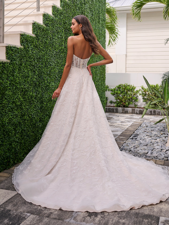 Lace Strapless Bridal Ball Gown by Adrianna Papell 31317