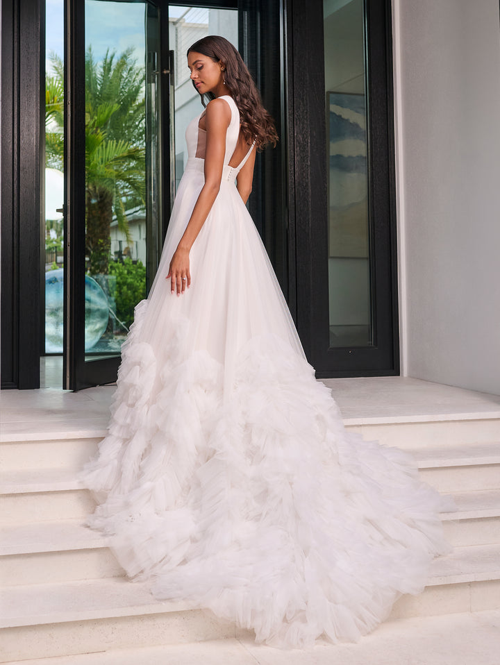 Ruffled Sleeveless Bridal Gown by Adrianna Papell 31322