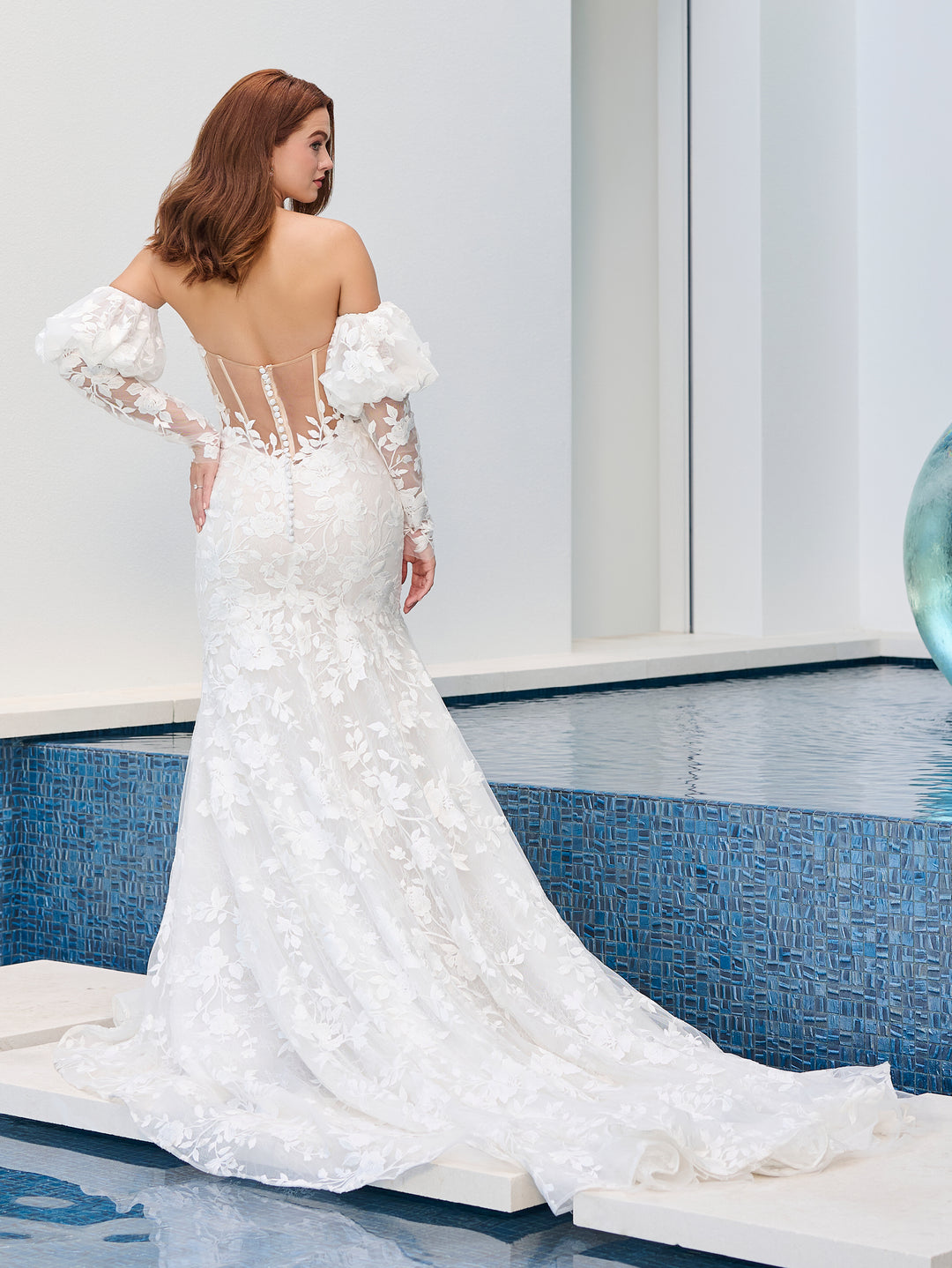 Long Sleeve Mermaid Bridal Gown by Adrianna Papell 31323