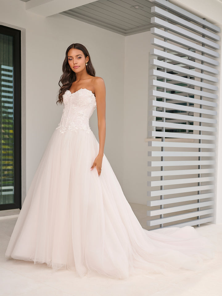 Tulle Strapless Bridal Ball Gown by Adrianna Papell 31324