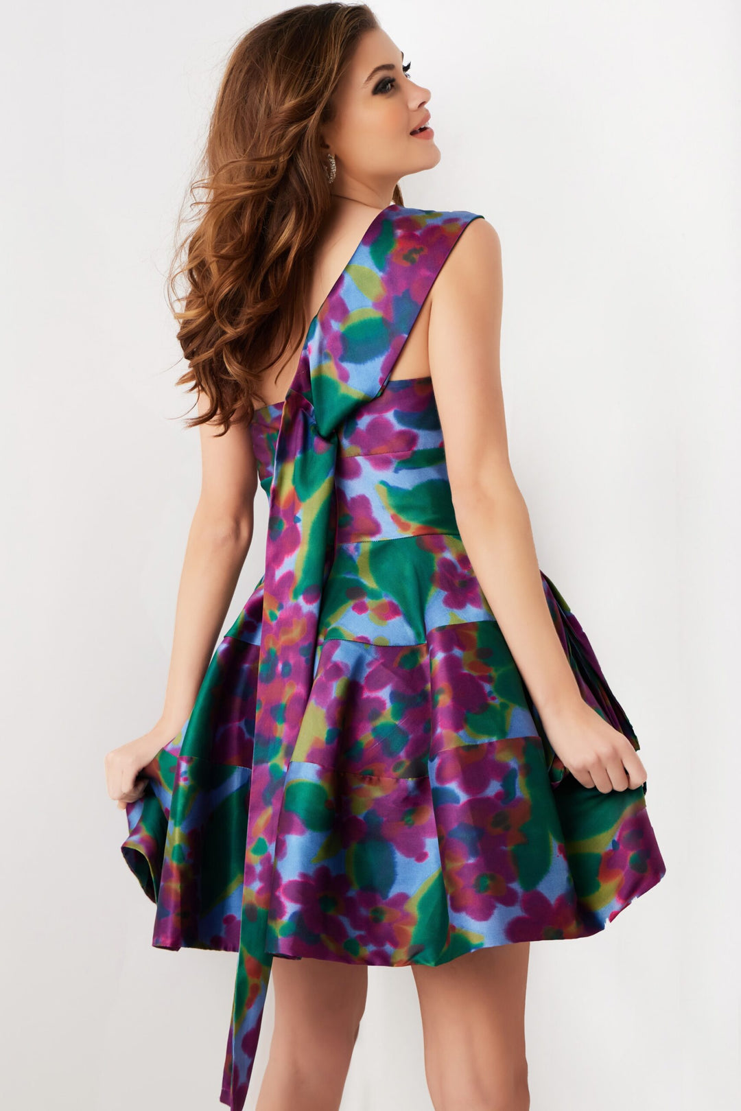 Print One Shoulder A-line Dress by Jovani 34408