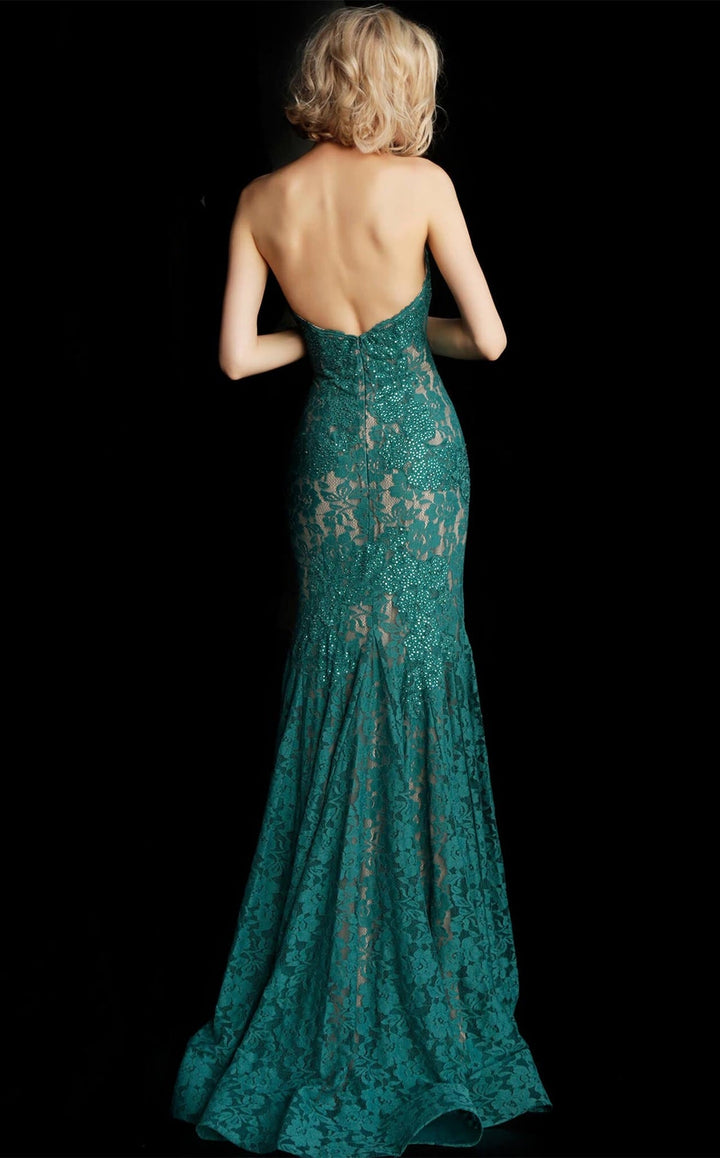 Lace Strapless Mermaid Dress by Jovani 37334