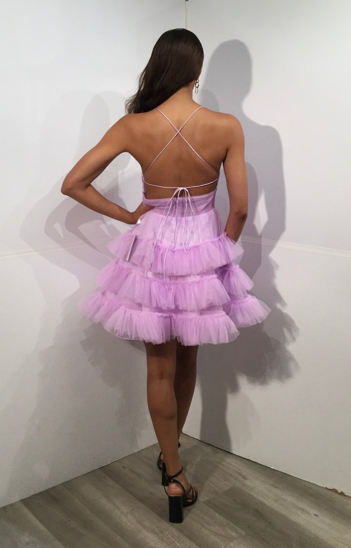 Ruffled Short Sleeveless A-line Dress by Jovani 39656