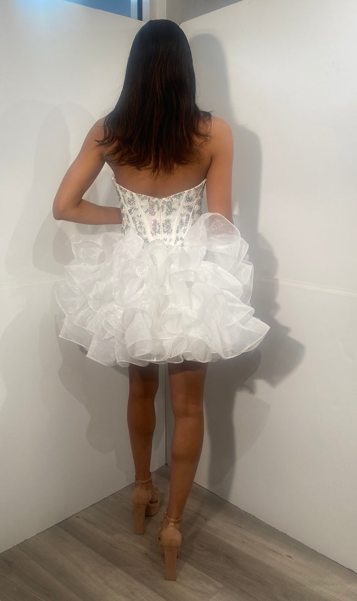 Tulle Short Strapless A-line Dress by Jovani 39932