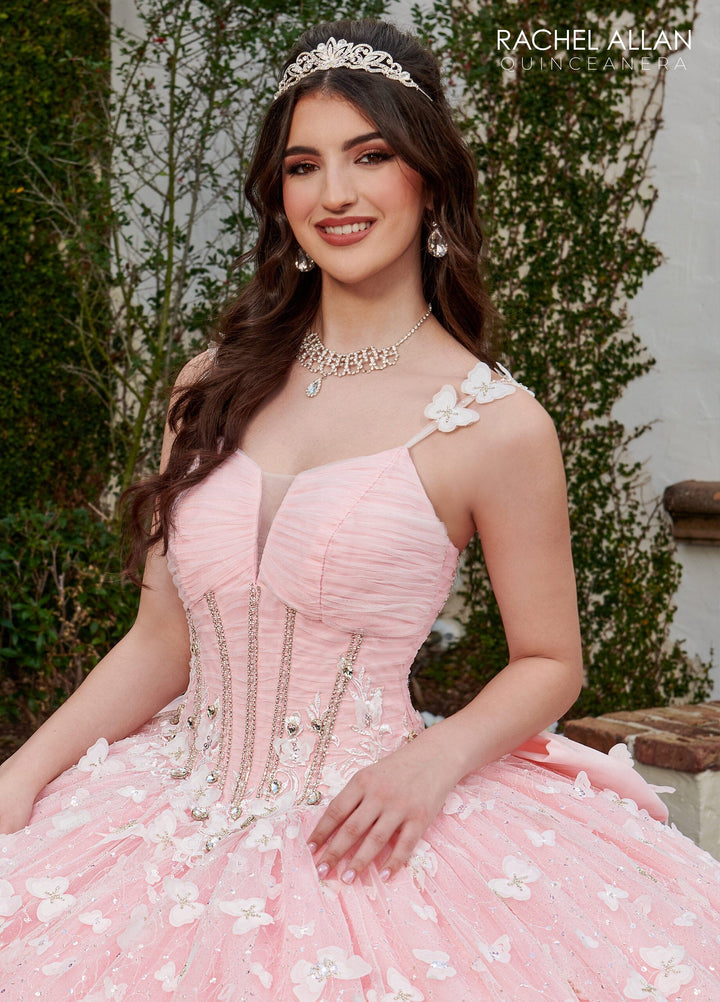 3D Butterfly Corset Quinceanera Dress by Rachel Allan RQ3112