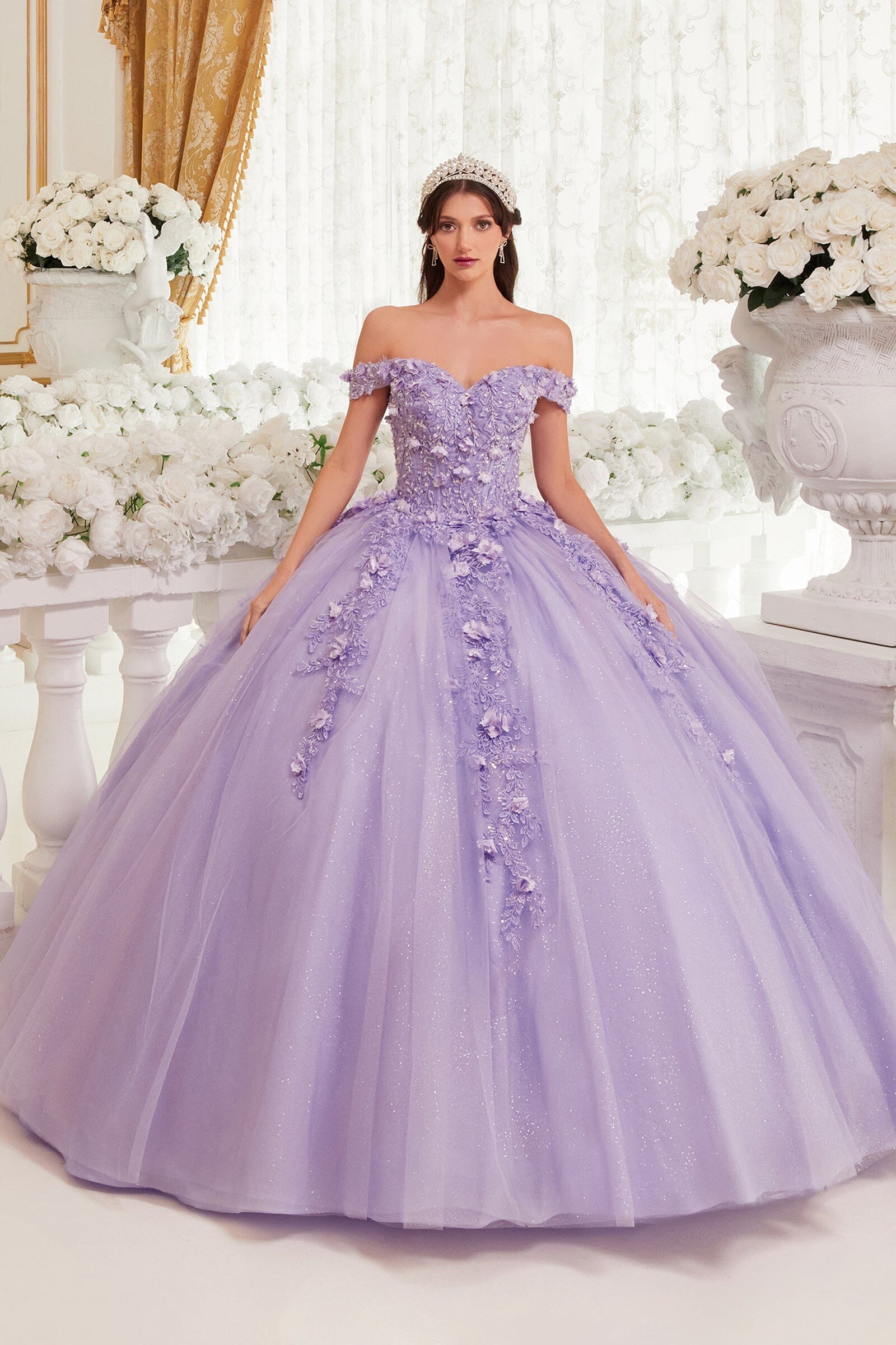 Off shoulder purple gown best sale