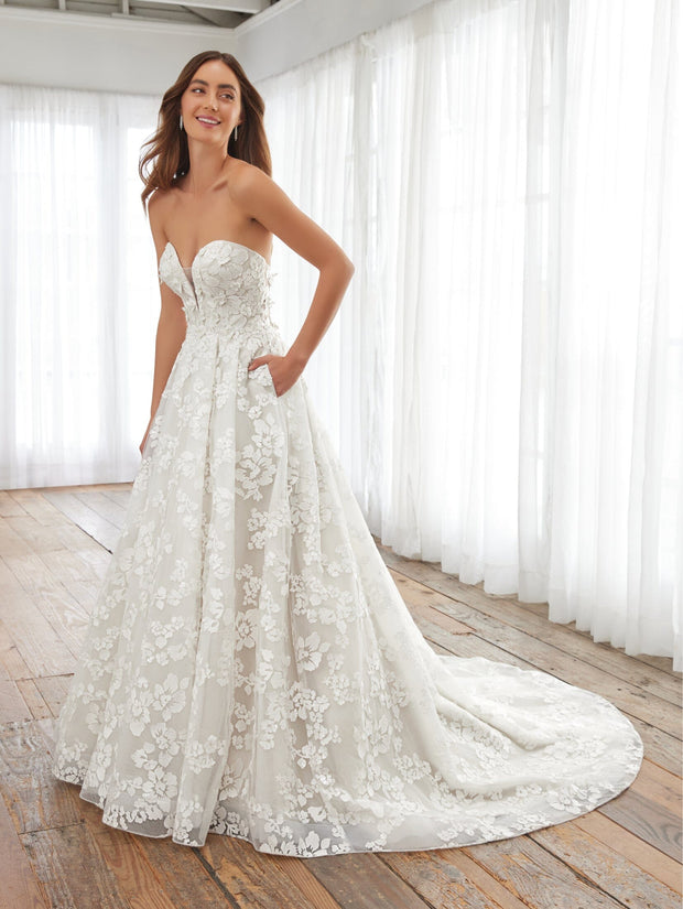 3D Floral Off Shoulder Bridal Gown by Adrianna Papell 31238 ABC