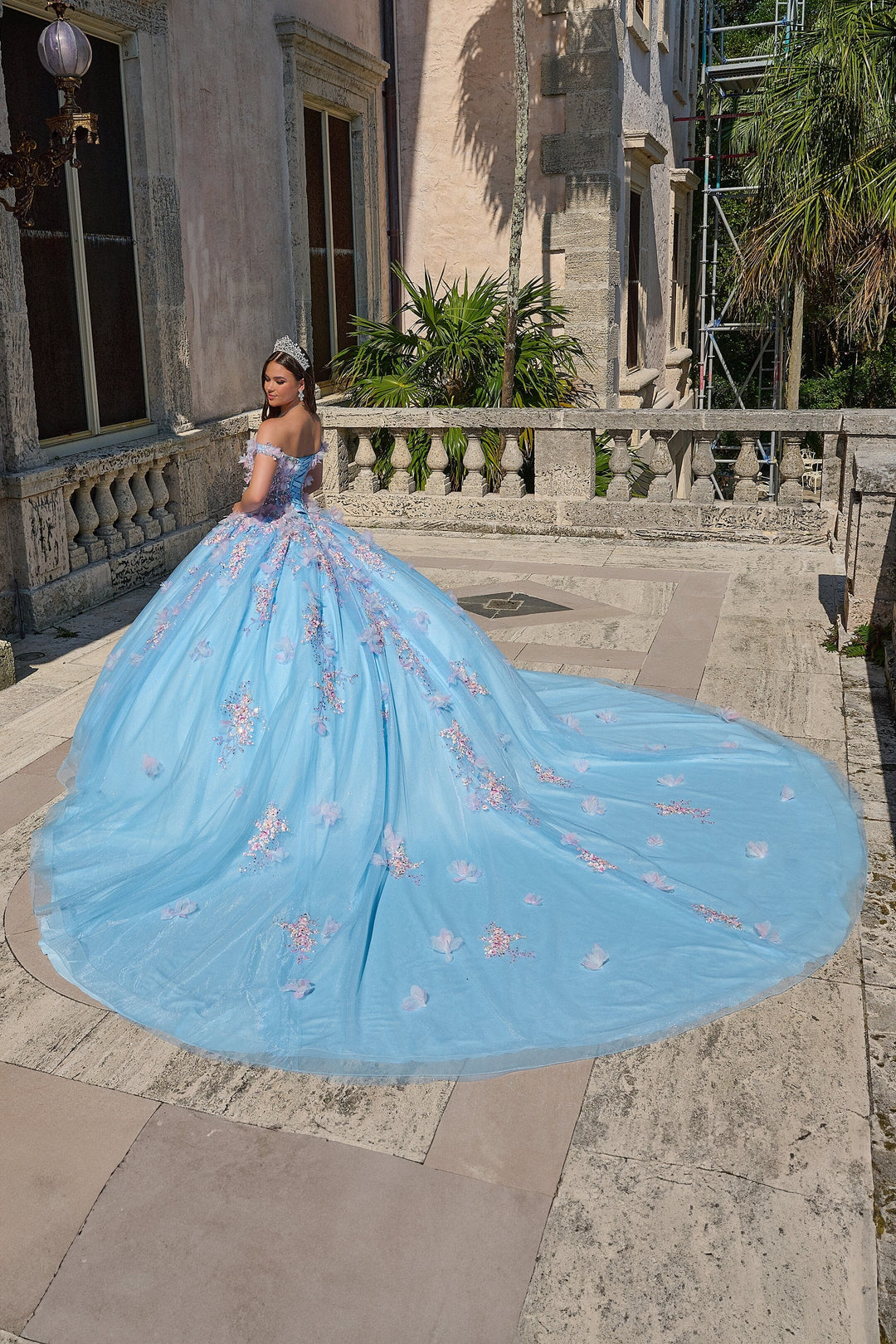 3D Floral Off Shoulder Quinceanera Dress by Amarra 54228