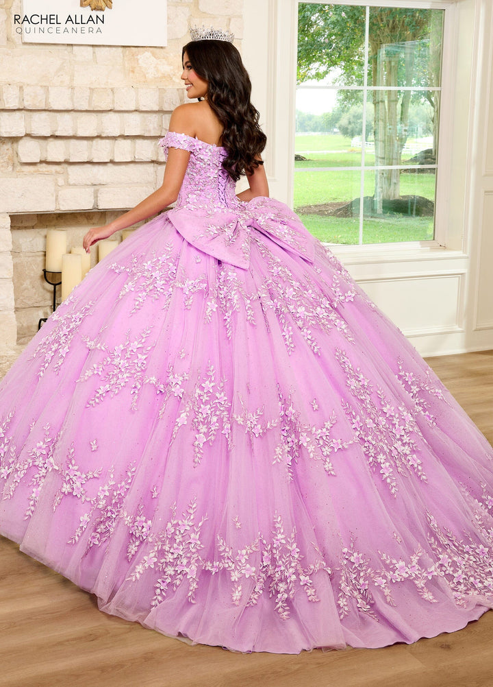 3D Floral Off Shoulder Quinceanera Dress by Rachel Allan RQ1134