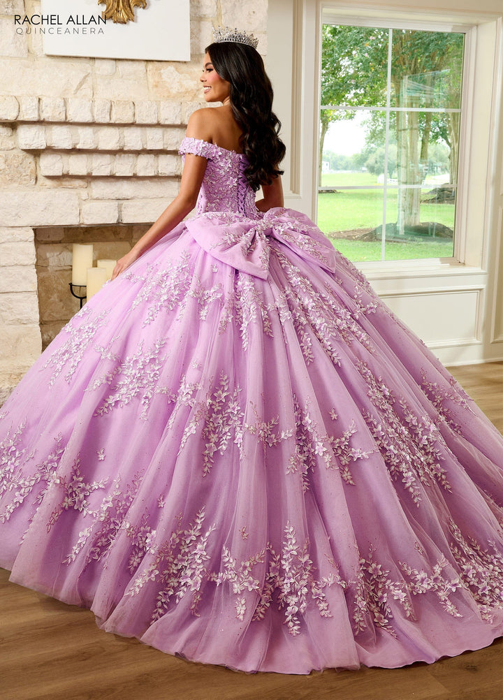 3D Floral Off Shoulder Quinceanera Dress by Rachel Allan RQ1134