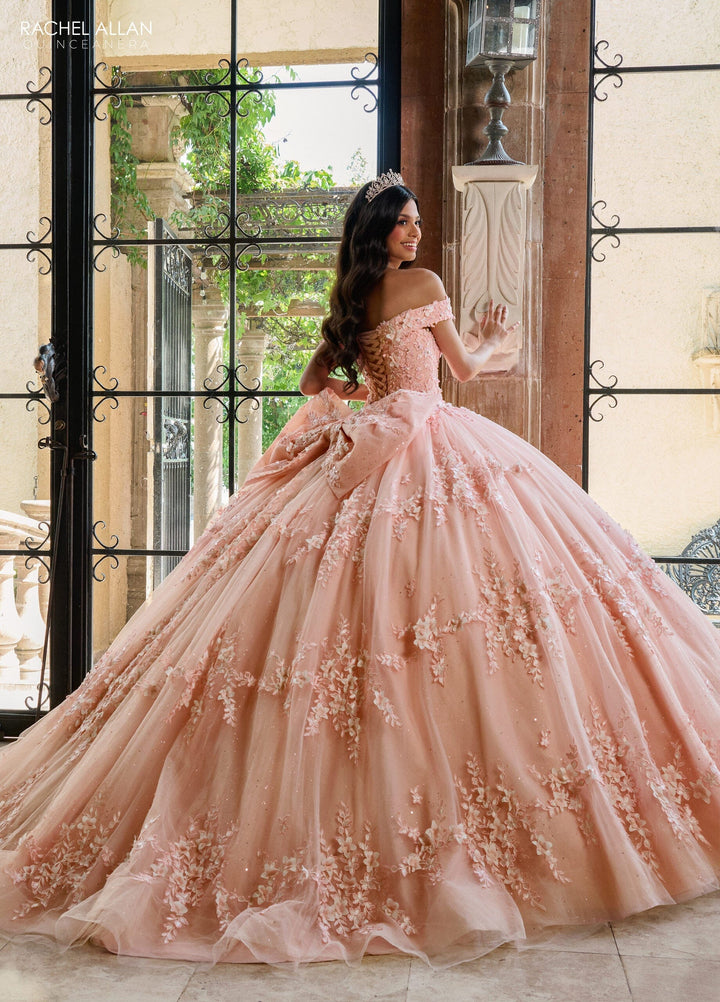 3D Floral Off Shoulder Quinceanera Dress by Rachel Allan RQ1134