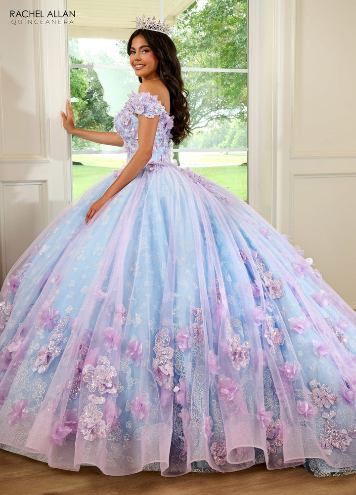 3D Floral Off Shoulder Quinceanera Dress by Rachel Allan RQ2190