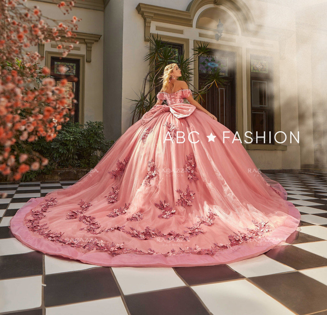 3D Floral Off Shoulder Quinceanera Dress by Ragazza EV41-641