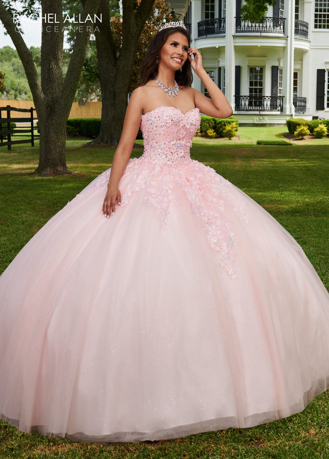 3D Floral Sleeveless Quinceanera Dress by Rachel Allan RQ1113