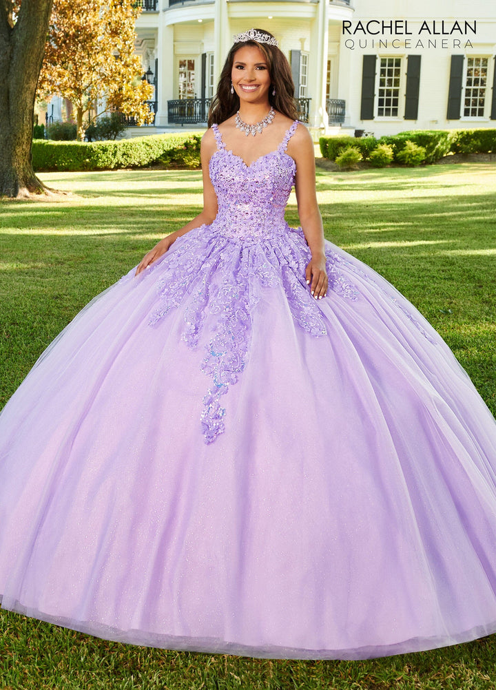 3D Floral Sleeveless Quinceanera Dress by Rachel Allan RQ1113