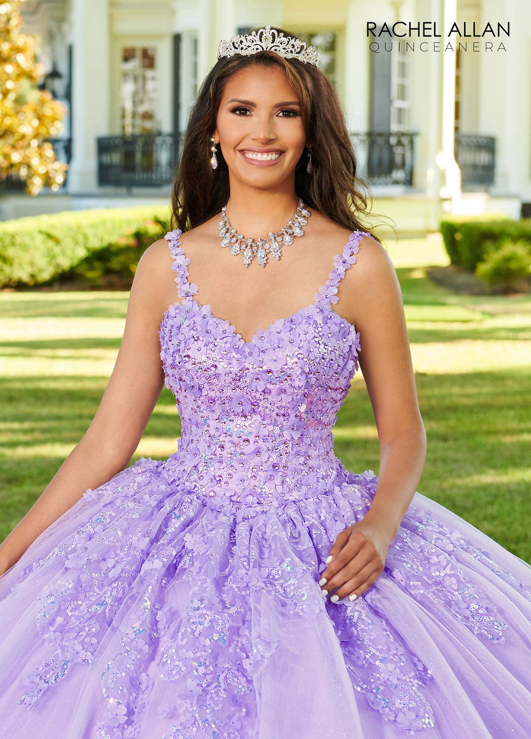 3D Floral Sleeveless Quinceanera Dress by Rachel Allan RQ1113