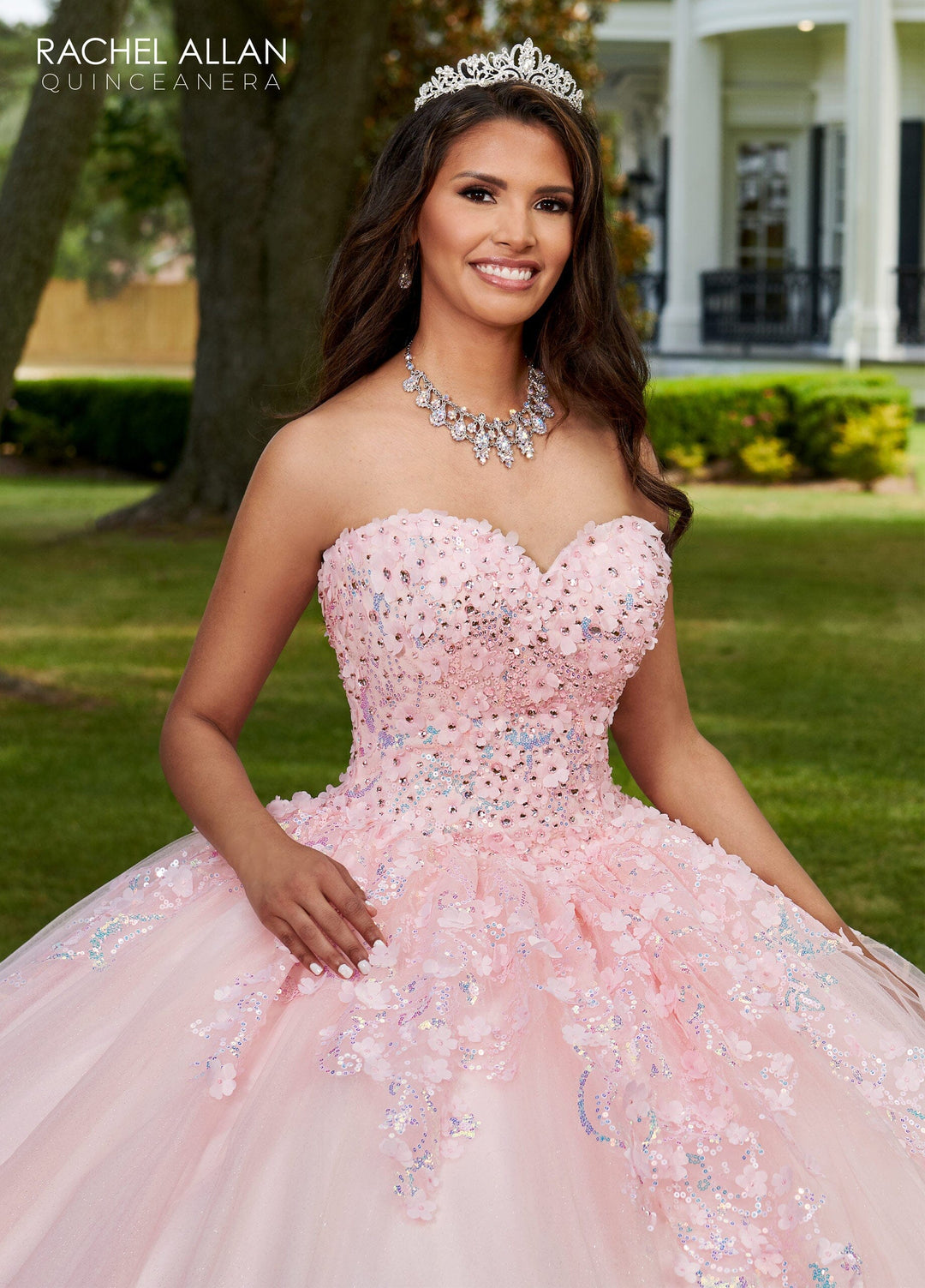 3D Floral Sleeveless Quinceanera Dress by Rachel Allan RQ1113