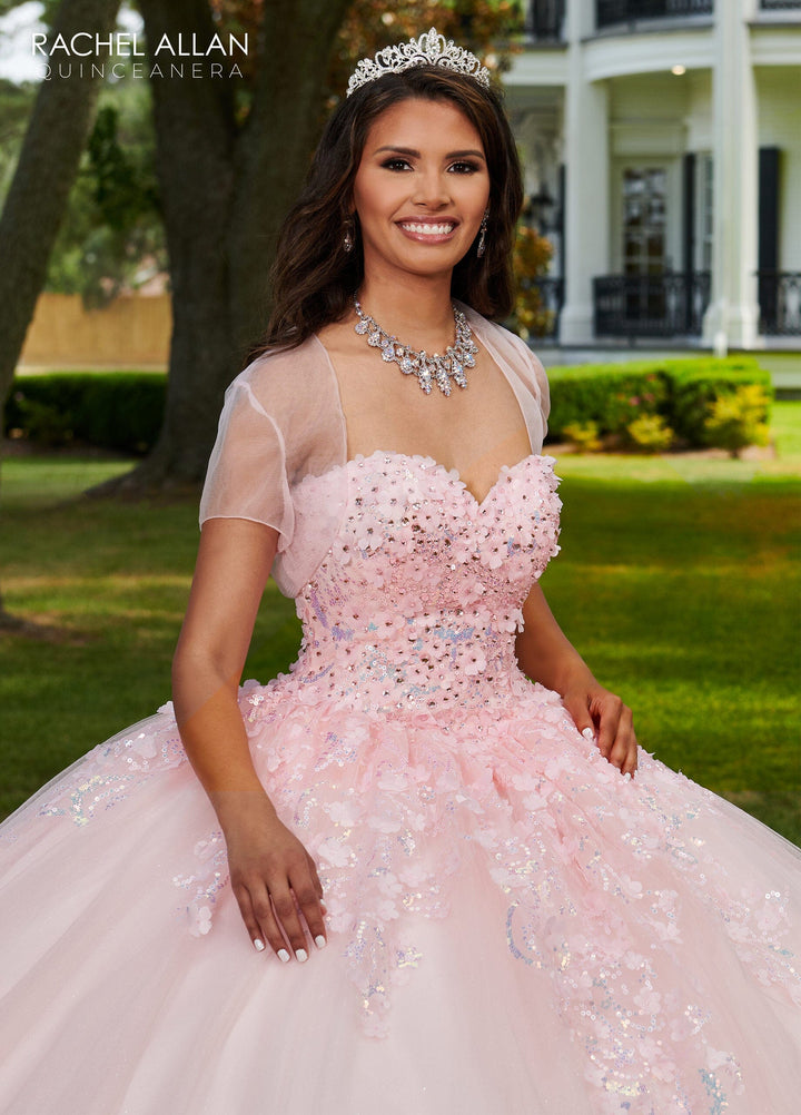 3D Floral Sleeveless Quinceanera Dress by Rachel Allan RQ1113