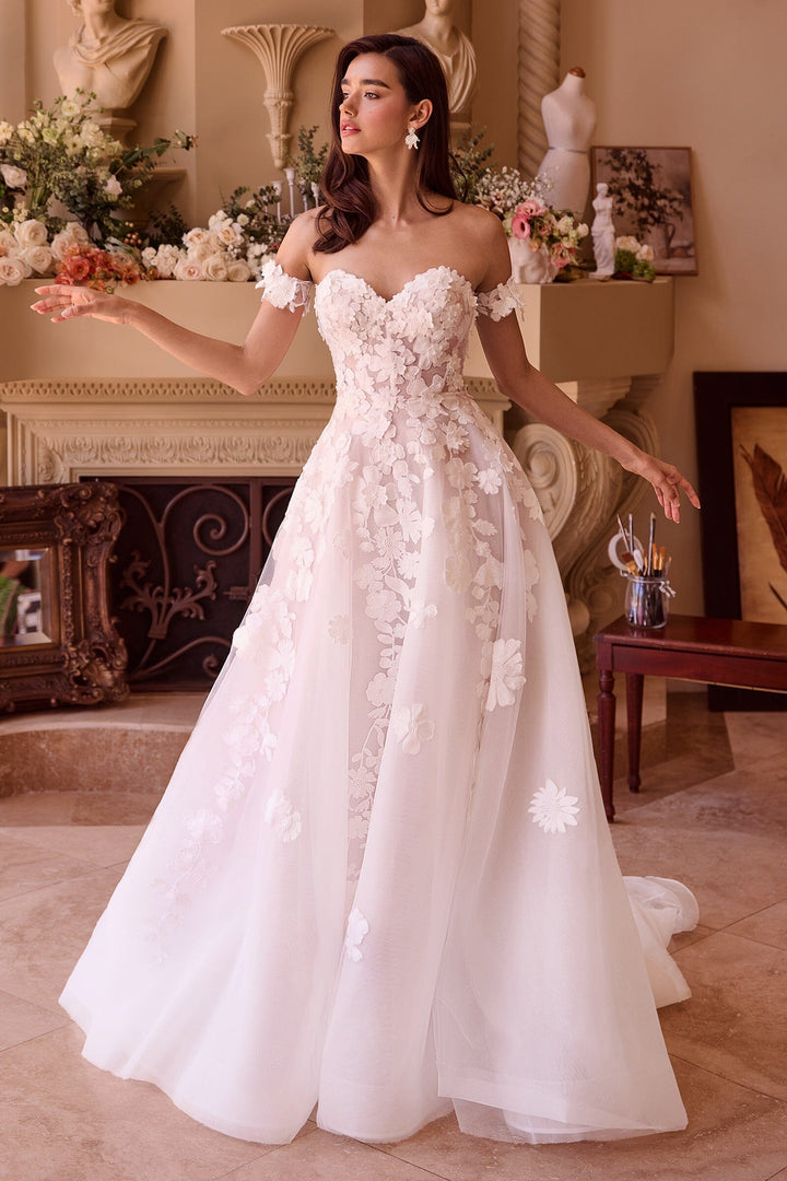 3D Floral Strapless Bridal Gown by Ladivine WL039