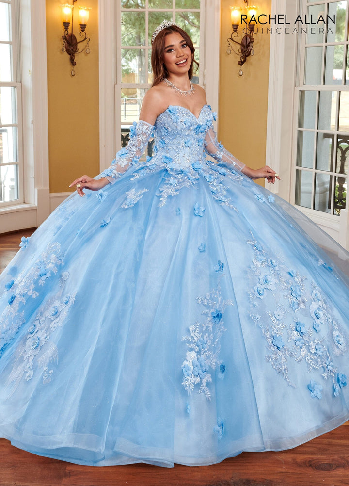 3D Floral Sweetheart Quinceanera Dress by Rachel Allan RQ3106