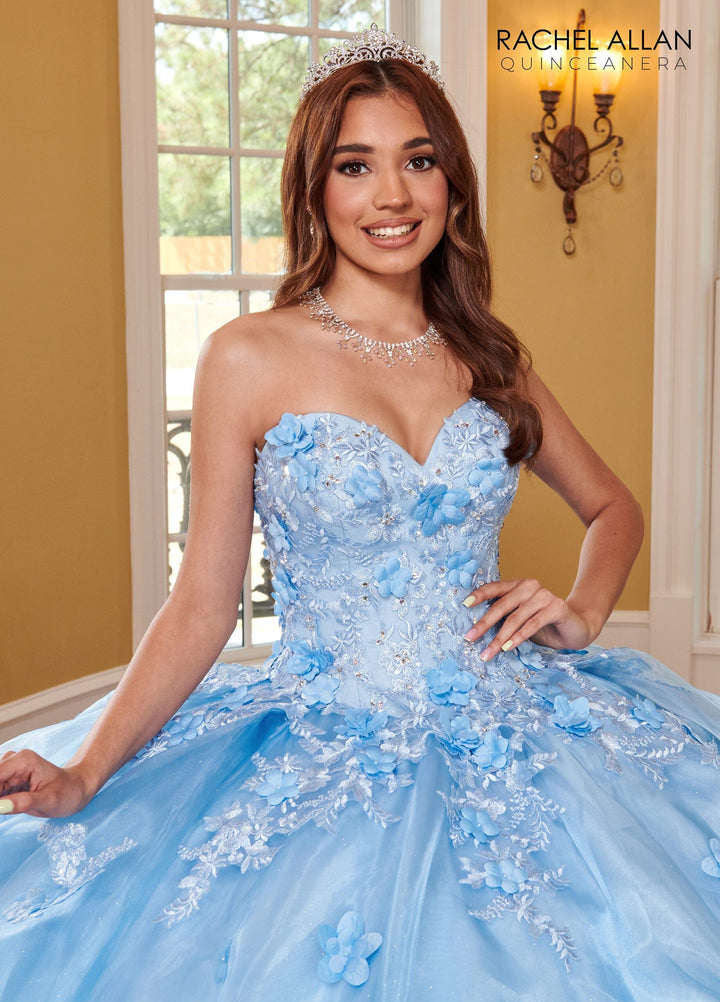 3D Floral Sweetheart Quinceanera Dress by Rachel Allan RQ3106