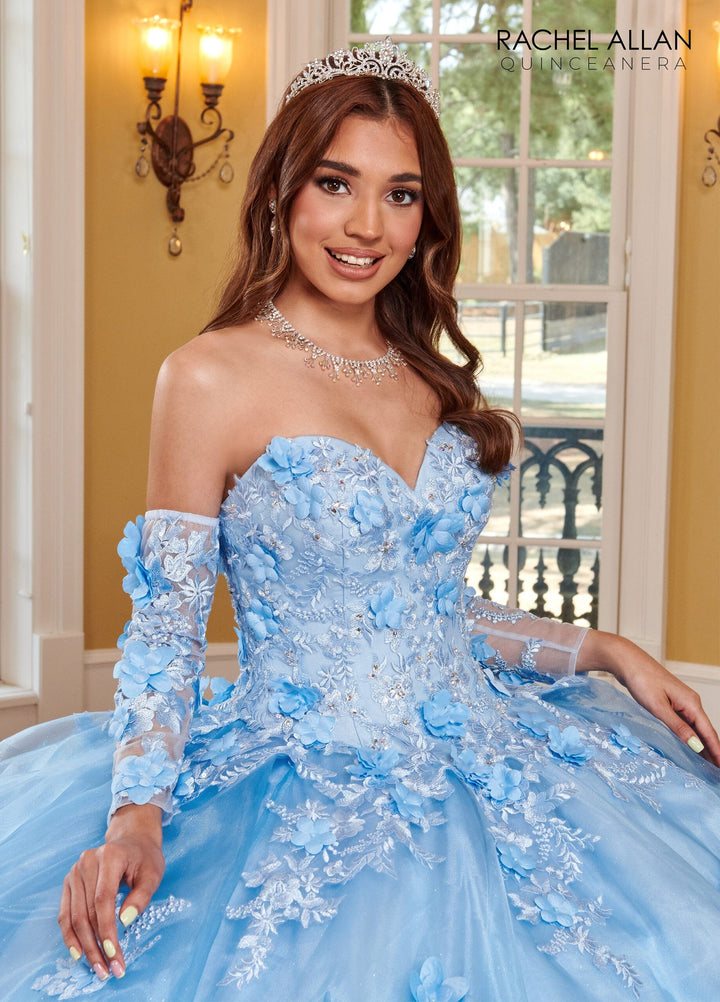 3D Floral Sweetheart Quinceanera Dress by Rachel Allan RQ3106