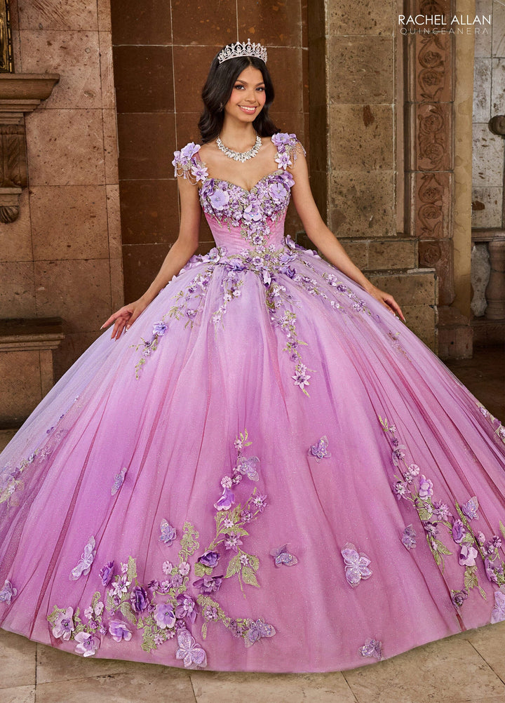 3D Floral Sweetheart Quinceanera Dress by Rachel Allan RQ3125