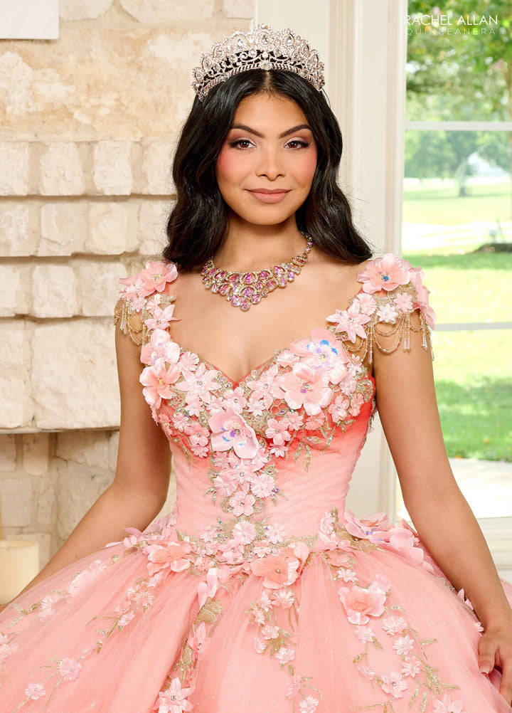 3D Floral Sweetheart Quinceanera Dress by Rachel Allan RQ3125