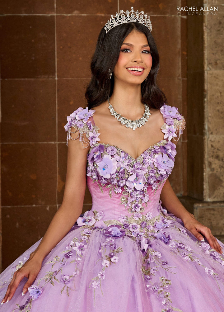 3D Floral Sweetheart Quinceanera Dress by Rachel Allan RQ3125